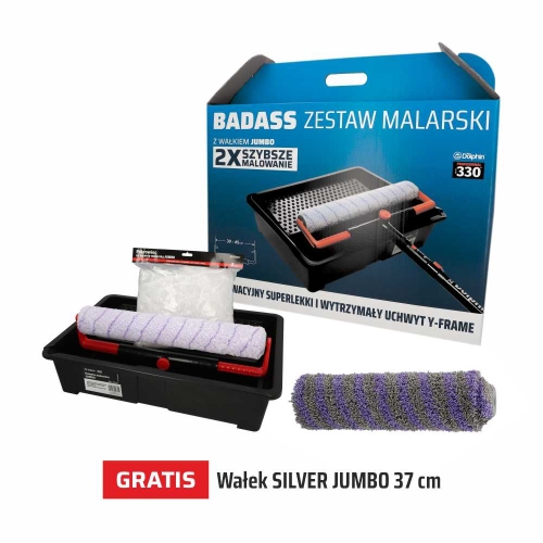 Zestaw BADASS ZMBS37 wałek SILVER  37cm GRATIS 2x szybsze malowanie.jpg