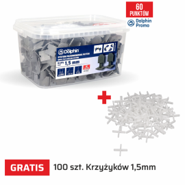 Klipsy 1,5mm do Systemu Poziomowania Płytek Blue Dolphin - 400szt. + krzyżyki dystansowe GRATIS