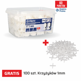 Klipsy 1mm do Systemu Poziomowania Płytek Blue Dolphin - 400szt. + krzyżyki dystansowe GRATIS
