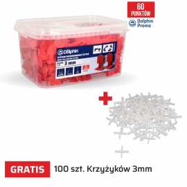 Klipsy 3mm do Systemu Poziomowania Płytek Blue Dolphin - 400szt. + krzyżyki dystansowe GRATIS