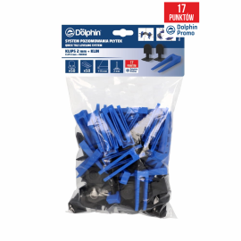 Zestaw do Systemu Poziomowania Płytek Blue Dolphin - klips czarny 2mm - 50 szt. + klin 50 szt.