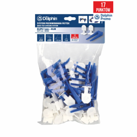 Zestaw do Systemu Poziomowania Płytek Blue Dolphin - klips biały 1mm - 50 szt. + klin 50 szt.