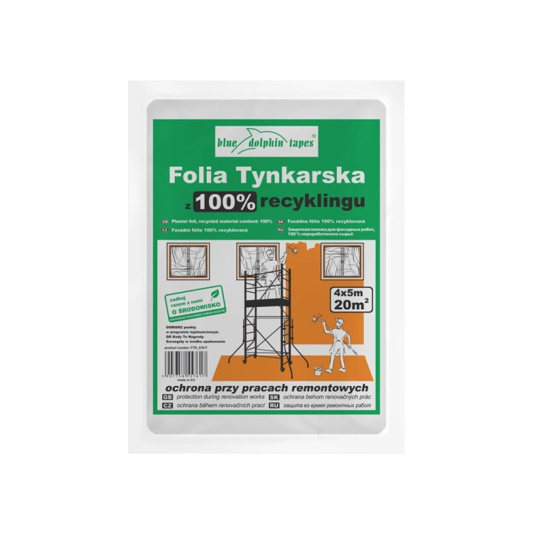 Folia tynkarska z 100% recyklingu 4m x 5m