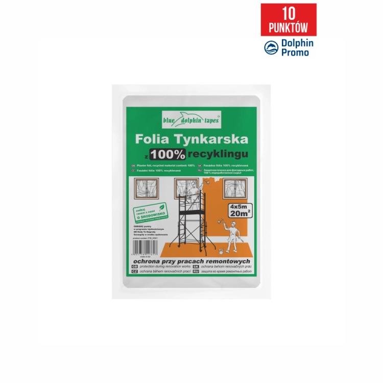 Folia tynkarska z 100% recyklingu 4m x 5m