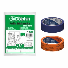 Zestaw: Folia Malarska Standard Blue Dolphin + 2 taśmy malarskie Blue Dolphin