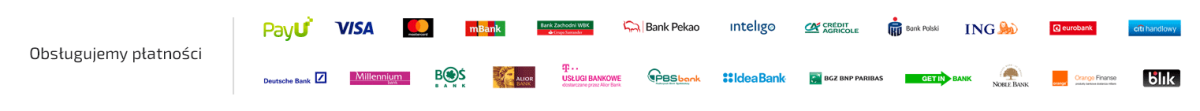 Obsługiwane płatności